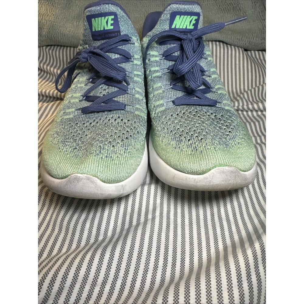 Nike Lunarepic Low Flyknit 2 Running Shoes Electro Green Blue Moon Size 9 - Picture 6 of 9